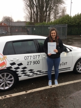 Congratulations to Alice on passing her driving test 1st time at bolton test centre with 2 minors <br />
wishing you many miles of safe driving