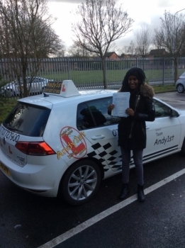 Congratulations to Hani on passing your driving test at bolton test centre 1st time with 3 minors<br />
good drive, all the best with your uni exams and wishin you many miles of safe driving
