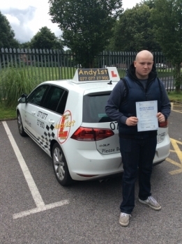 Congratulations to Andy on his 1st attempt passed with few minors at bolton test centre - good drive well done <br />
keep up the good drive<br />
wish you all the best in the future