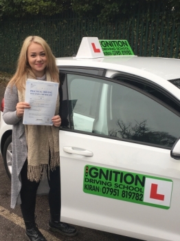Congratulations to Claudia on passing her driving test first time at bolton test centre with few minors<br />
wishing you many miles of safe driving