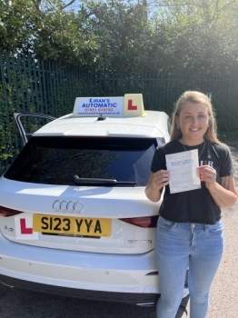 Congratulations to Emma on passing her automatic driving test first time with couple of minors <br />
great drive well done wishing you many miles of safe driving